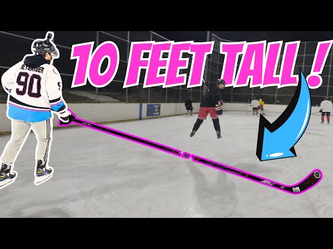 Using 10 FOOT TALL STICK In a Shinny Game!