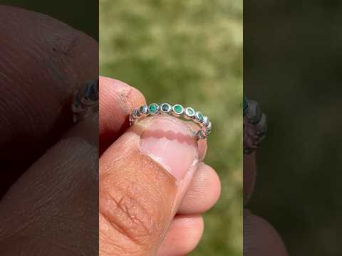 Emerald Bead Ring #silversmith #jewelry #metalsmith #ring #asmr #handmade #emerald #process