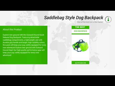 Saddlebag Style Dog Backpack