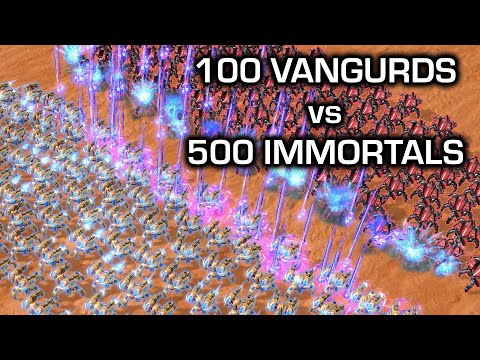 100 Vanguards vs 500 Immortals, who survives? | Daily SC2 Brawl