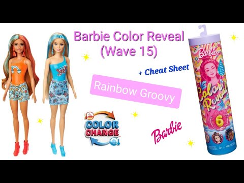 Barbie Color Reveal Rainbow Groovy (Wave 15) + Cheat Sheet! | Opening | Review | Skin Color Match |