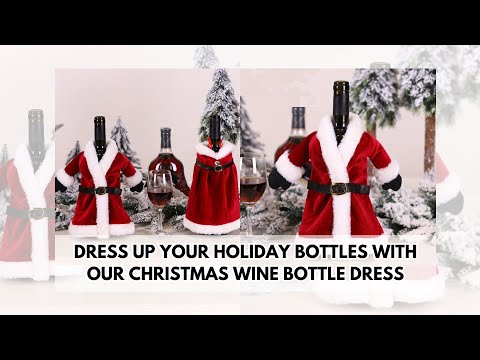 Christmas dress wine bottle