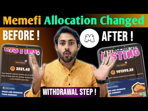 Memefi Coin Allocation Increase & Decrease !! Memefi AirDrop Withdrawal PROCESS 📌