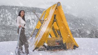 ❄️新しいインフレータブルテントで大雪の中キャンプ