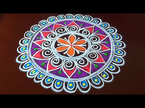 easy muggulu for beginners|| padi kolam designs|| simple rangoli designs 3 to 2 dots #rangoli