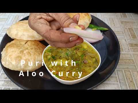 The Best combination of Poori with Aloo Curry !! Puri  Potato masala curry