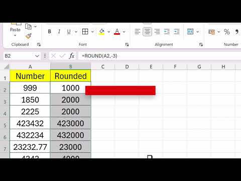 Using Round Function to Round to Nearest 1000, 100, 10 in Excel