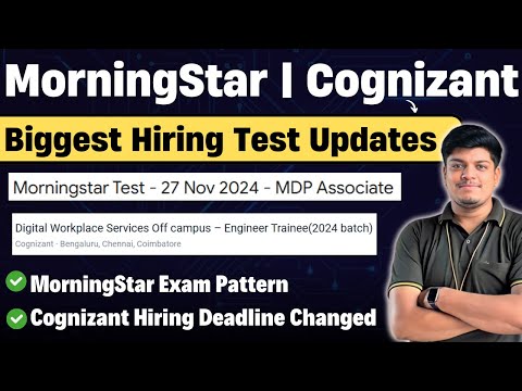 🔥Morningstar Biggest Hiring | Test on 27 Nov | Morningstar Exam Pattern | Cognizant 2024 Hiring