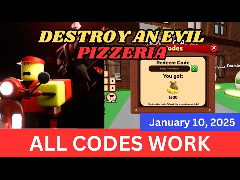 *ALL Codes Work* DESTROY AN EVIL PIZZERIA ROBLOX, January 10, 2025