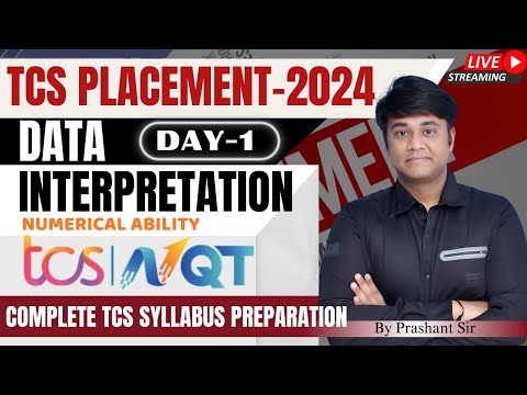 TCS NQT Preparation 2024 - DATA INTERPRETATION Day-1 | By Prashant Sir | #tcsnqt2024