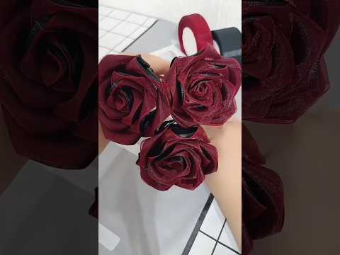 DIY ribbon rose flower gift#diy #flowers #gift #craft #handmadegifts #rose #diycrafts #ribbon #diy