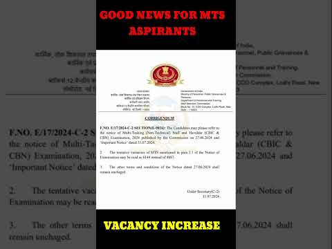 SSC MTS vacancy increases #sscmts#vacancy #yshorts #shorts