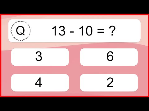 20 Subtraction Quiz Exercises for Kids: Numbers Up to 20