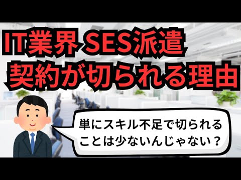 IT業界 SES派遣契約が切られる理由【IT派遣エンジニア】