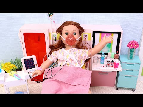 My hospital room! Kids stories with PLAY DOLLS