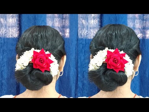 Only Rubber Band 🤩 How To Create A Beautiful Bun Hairstyles ♥️ Easy Hairstyles For Saree♥️For Ladies