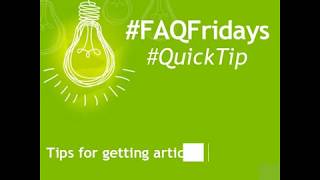 How To Get Your News Story Published │ #FAQFriday Quick Tip