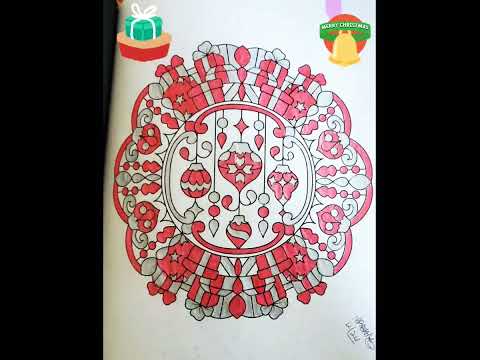 Christmas Mandala #twocolorchallenge24 #vlogmascoloring  #mbeanzbday24