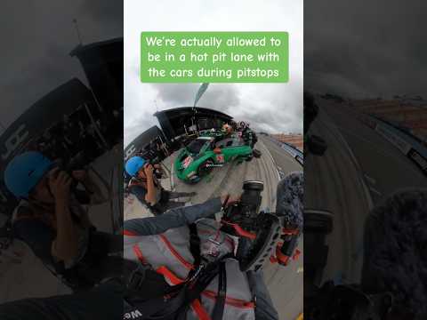 Filming race cars in a live pit lane