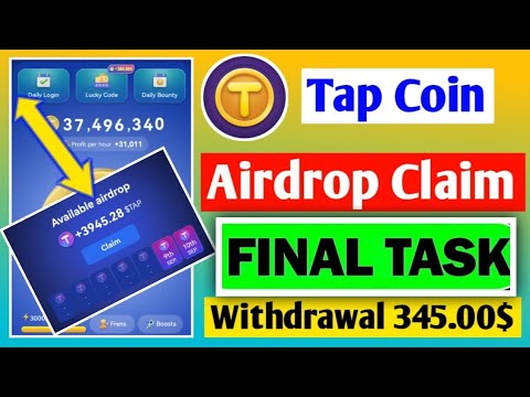 TAp Coins Air drop claim 😱 || Most important Task To Get Your Big Air Drop🎁|| Tap COINS Air drop