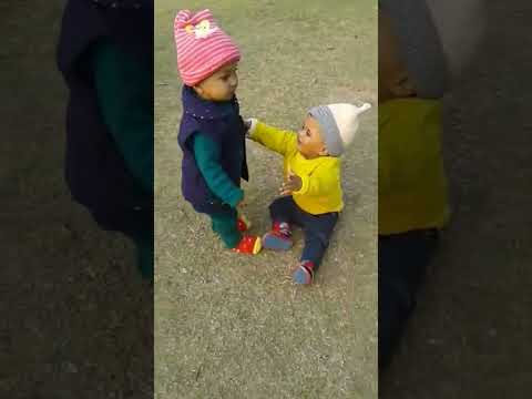 Cute baby playing in park  #cutebaby #childhoodmemories #park #playing #happiness