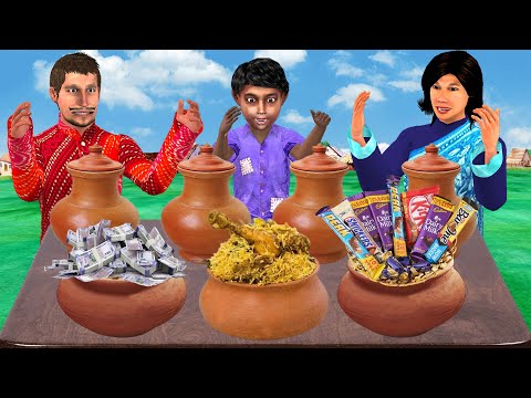 Lucky Pot Challenge Guess Surprise Gift Game Challenge Hindi Kahani Moral Stories Funny Comedy Video