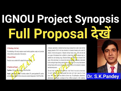 Research Proposal | ignou synopsis | ignou project | how to make synopsis | ignou maedu synopsis