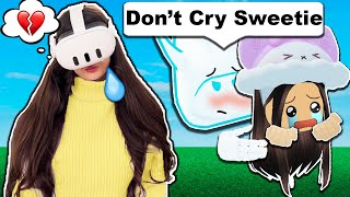 CRYING In Front Of My CRUSH...😢💔 *PRANK* (Roblox Vr Hands)