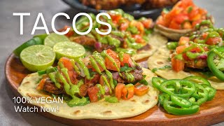 Alkaline Vegan Tacos | Fried King Oyster Mushroom Tacos 🌮