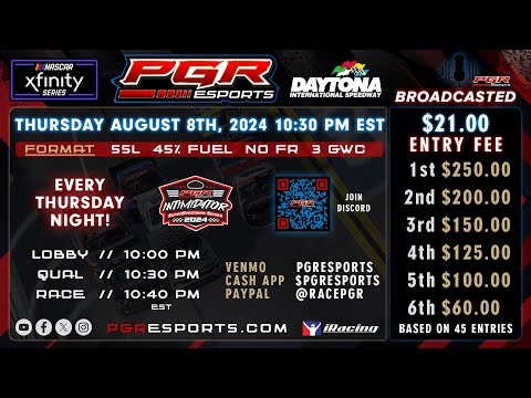 PGR eSports Intimidator Superspeedway Series | Daytona | 8/8/24 | PGR eSports