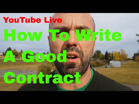 LIVE Today on YT - How Write a Good Contract and Sell a Job