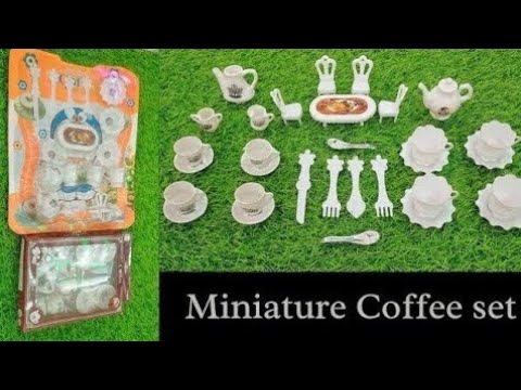 6 minutes satisfying with unboxing hello kitty sanrio Coffee / tea kitchen set | Tiny coffee set