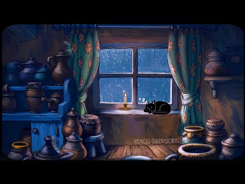 A stormy night w/ vintage oldies playing in another room (rain, windstorm & thunder) 11 HOURS ASMR