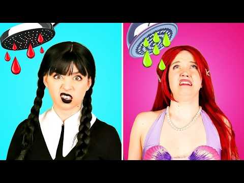 Wednesday Addams vs Mermaid Body Swap! *Extreme Makeover & Funny Relatable Situations*