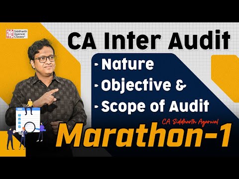 CA Inter Audit Marathon 1 | Nature, Objective & Scope of Audit | 100% Revision | Siddharth Agarwal