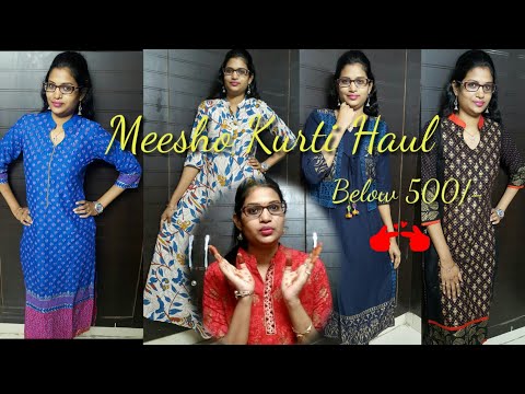 Meesho Kurti Haul // Affordable Kurtis below 500 // kurti haul // office & daily wear kurtis