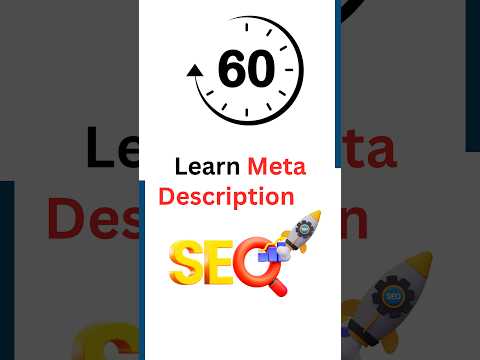 Learn Meta Description in SEO in under one minute🚀📈 #MetaDescriptioninSEO #2024