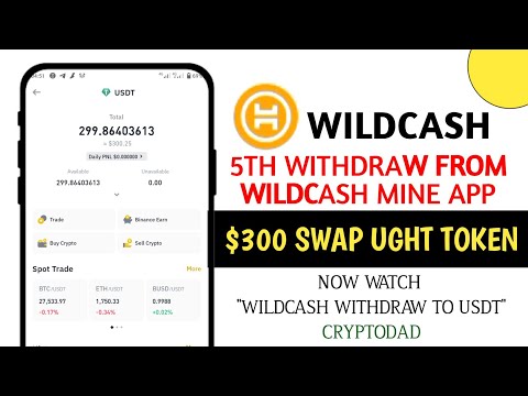 Wildcash Mine App UGHT Token Withdraw on Binance || Swap Hook Token to BUSD