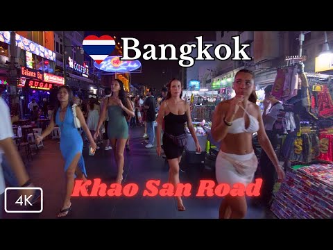 [4K] 🇹🇭 Bangkok Nightlife 2023 - Friday Night in Khao San Road