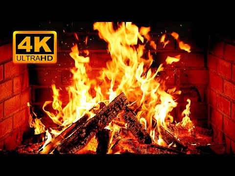 🔥 Cozy Fireplace 4K (12 HOURS). Fireplace with Crackling Fire Sounds. Fireplace Ambience