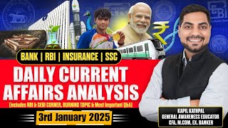 3rd January 2025 Daily Current Affairs | RBI Corner | Trending Geo-Political Issues | Kapil Kathpal