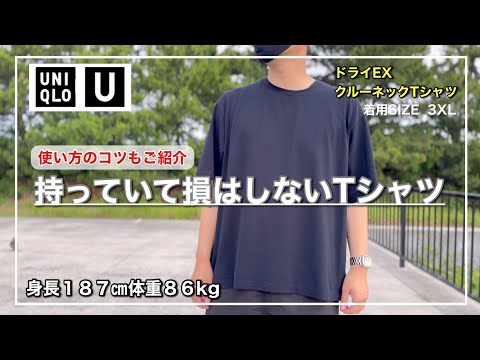 【コレは買いです】今季UNIQLO Uのアイテムで1番好きなドライEXクルーネックTシャツ｜3XL,XXLレビュー