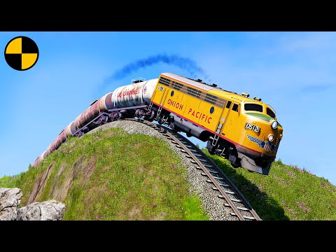 Trains vs Steep Slope 😱 BeamNG.Drive