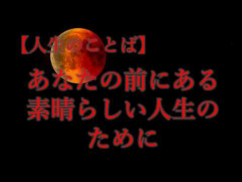 人生のことば　あなたの前にある素晴らしい人生のために　成長し成功したい人の動画