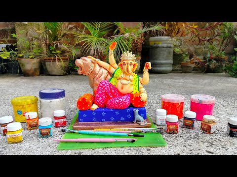 Ganapati murti making and coloring part 2 | 2024 new model ganesha