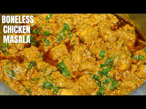 BONELESS CHICKEN MASALA | BONELESS CHICKEN MASALA GRAVY | CHICKEN CURRY FOR CHAPATI | THE KITCHENN