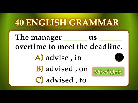 40 Grammar Tenses Quiz | English Tense Practice Test | English Grammar Quiz | No.1 Quality English