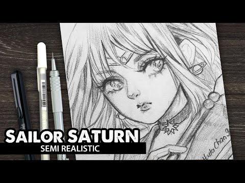 Draw pencil Sailor Saturn Beautiful Girl Drawing - Huta chan