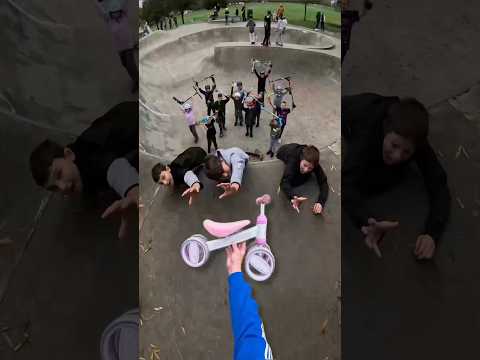 they all fell for it😭         #scooter #skatepark #funny #fail #comedy #skate #bike #spanner