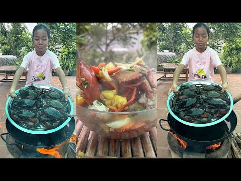 Yummy Mud crabs cooking with country style - Cooking with Sreypich